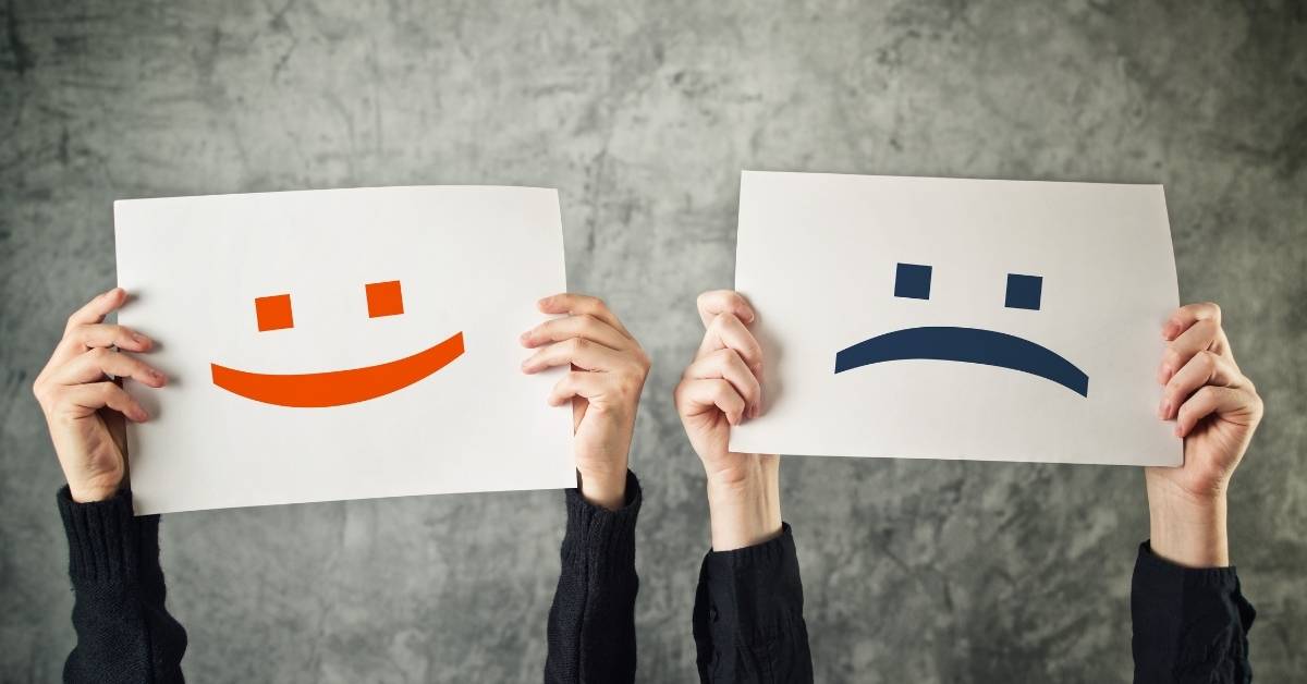 sad and happy faces