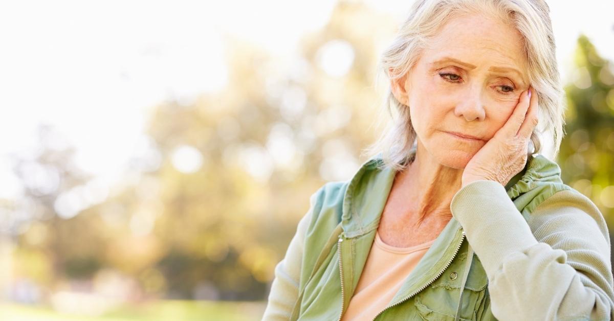 sad old woman